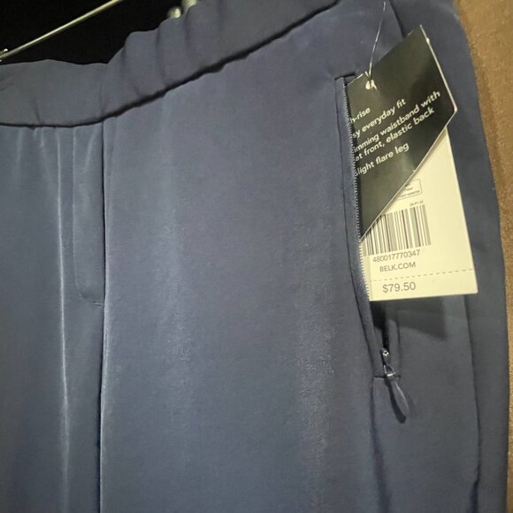 NWT Women's Sz. 2 Navy High Rise Pull-On Slimming Waist Flare Leg Pant w/Pockets - Picture 5 of 16